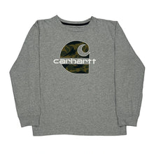  Age 12-13 Carhartt Graphic Long Sleeve T-Shirt - Large Grey Cotton