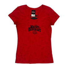  Harley Davidson Graphic Top - Small Red Cotton Blend