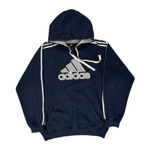  Adidas Spellout Hoodie - Large Navy Cotton Blend