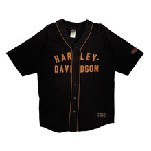  Harley Davidson Spellout Jersey - Large Black Cotton