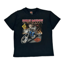  Australia Harley Davidson Graphic T-Shirt - Medium Navy Cotton