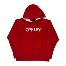  Oakley Spellout Hoodie - Large Red Cotton Blend