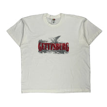  Single Stitch Gettysburg Made In Usa Fruit Of The Loom Graphic T-Shirt - 2XL White Cotton Blend