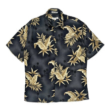  Pierre Cardin Hawaiian Shirt - Medium Black Viscose