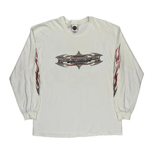  Made In Usa Harley Davidson Graphic Long Sleeve T-Shirt - XL White Cotton