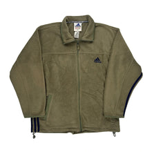  Adidas Fleece Jacket - Large Khaki Polyester