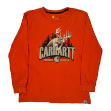  Age 10-12 Carhartt Long Sleeve T-Shirt - Large Orange Cotton