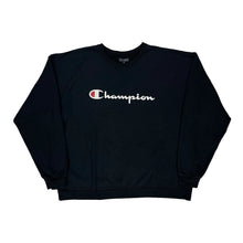  Champion Spellout Sweatshirt - XL Navy Cotton Blend