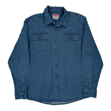  Wrangler Denim Shirt - Large Blue Cotton Blend