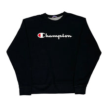  Champion Spellout Sweatshirt - Medium Black Cotton Blend