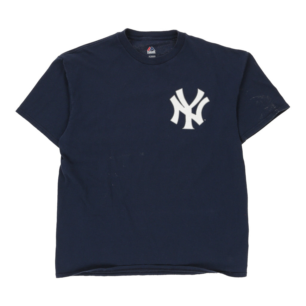 New York Yankees Majestic MLB T-Shirt - XL Navy Cotton