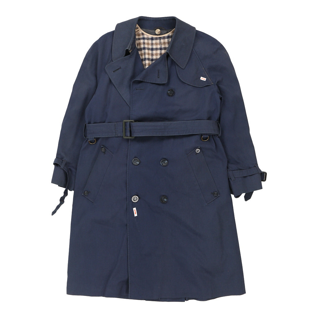 Aquascutum Trench Coat XL Navy Wool Blend