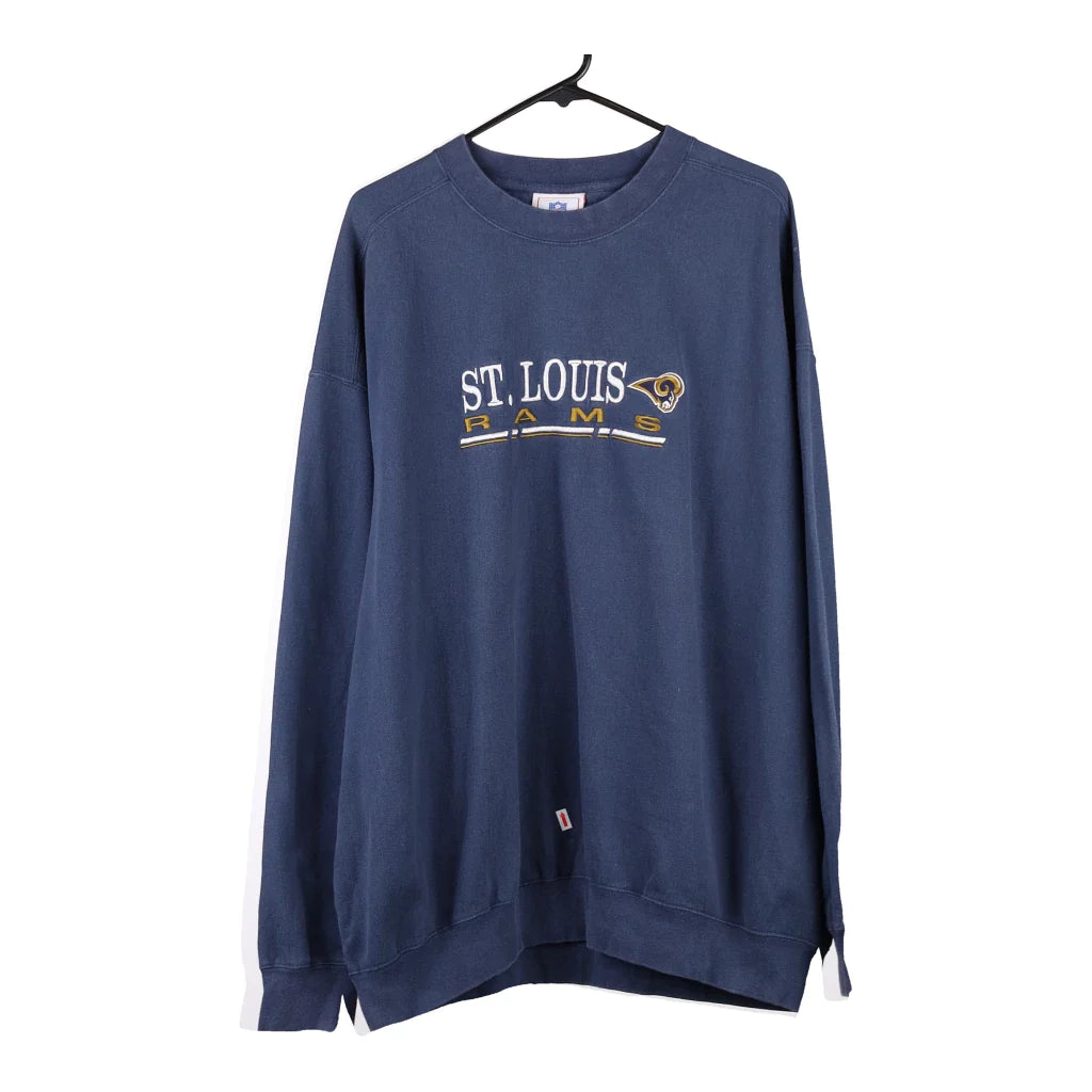 Vintage St Louis Rams Sweater Mens Large Blue Sweatshirt Football