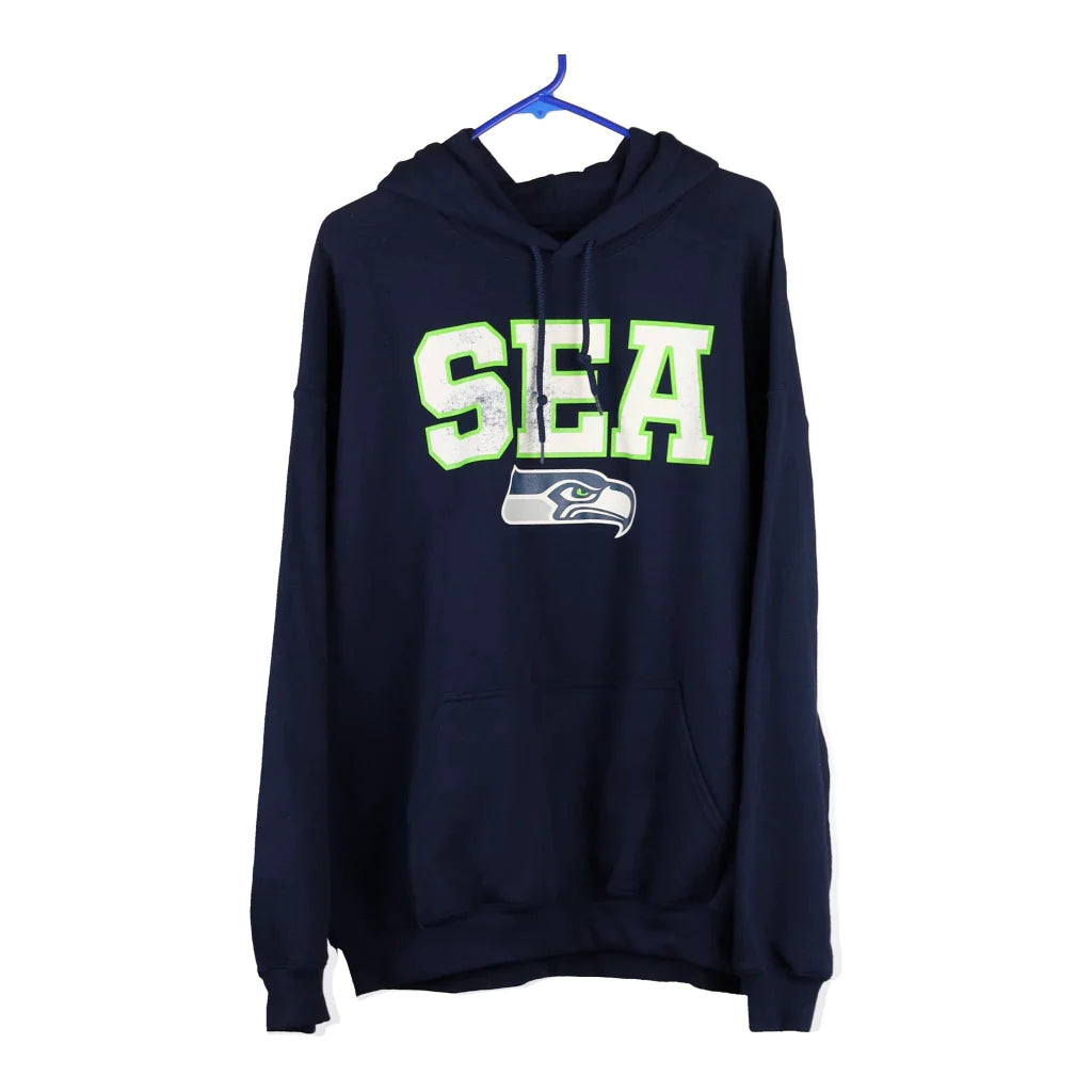 Vintage Mens Seattle Seahawks NFL Hoodie - Large Grey Cotton