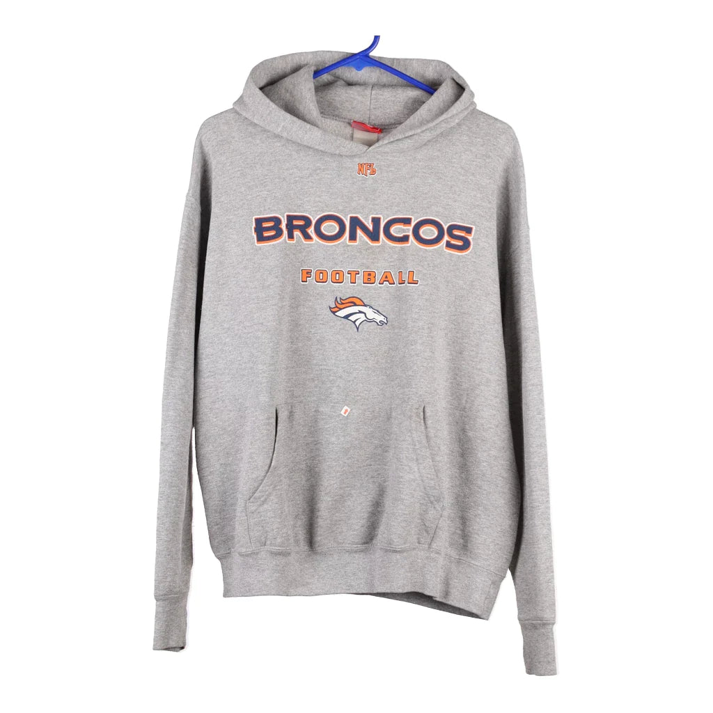 Denver Broncos Nfl NFL Hoodie - Small Grey Cotton Blend