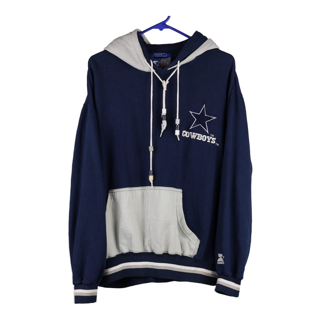 Dallas Cowboys Starter Hoodie - Large Navy Cotton Blend