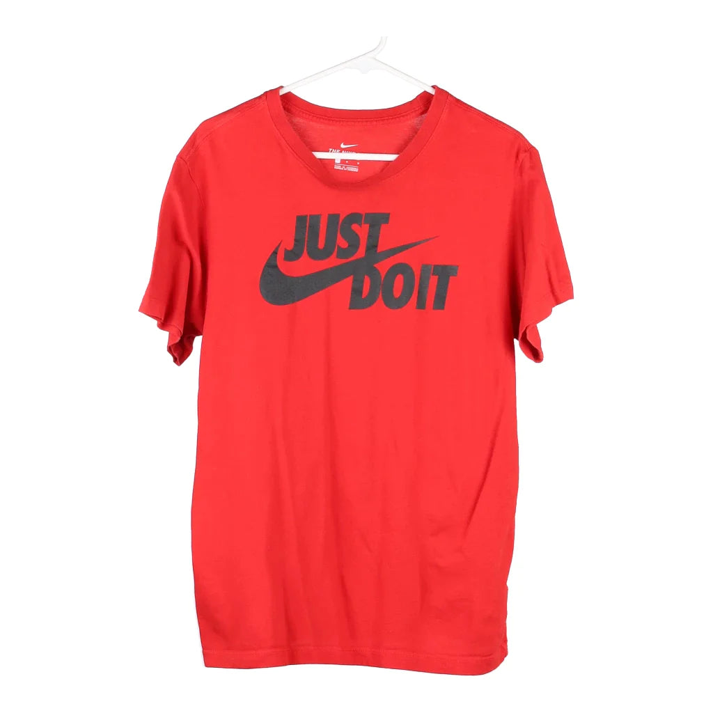 Just Do It Nike T-Shirt - Large Red Cotton Blend