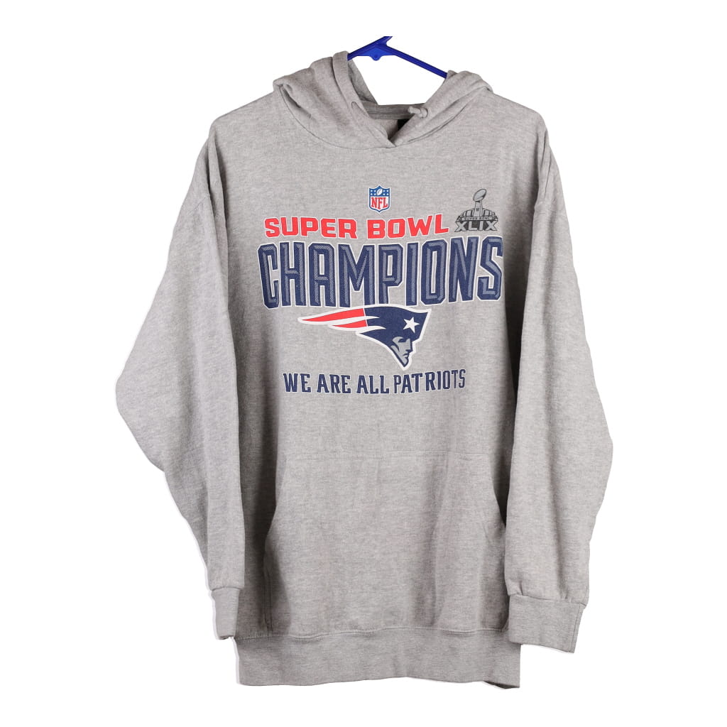 New England Patriots Nfl Hoodie - 2XL Grey Cotton Blend