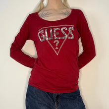  Vintage red Guess Long Sleeve T-Shirt - womens medium