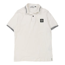  Pre-Loved white Stone Island Polo Shirt - mens small