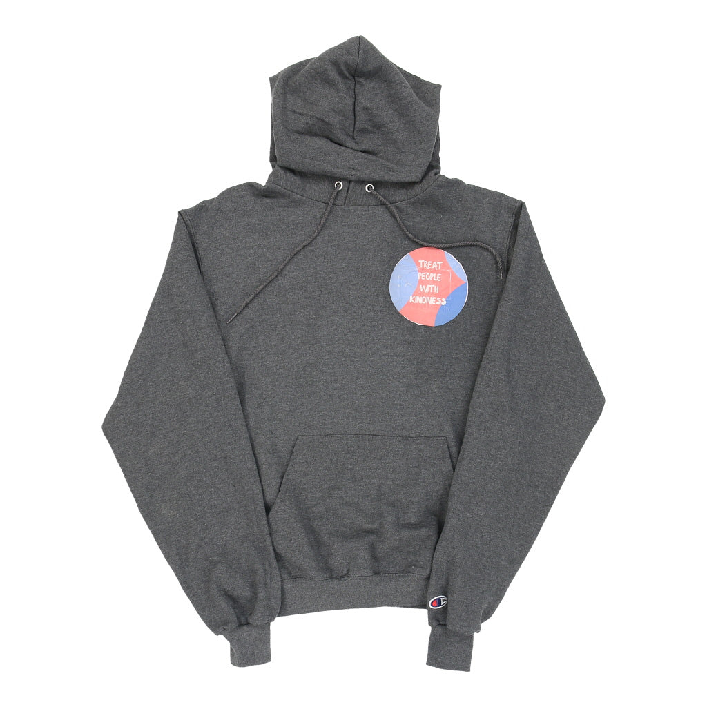 Treat People With Kindness Champion Hoodie Small Grey Cotton