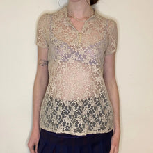  Vintage cream Liu Jo Mesh Top - womens large