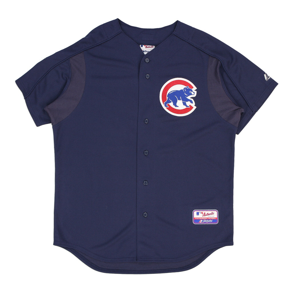 Chicago Cubs Majestic MLB Jersey - Large Blue Polyester