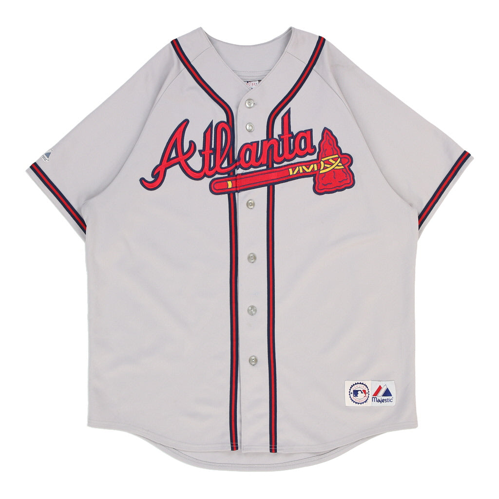 Vintage Atlanta Braves MLB Baseball Jersey Grey Large