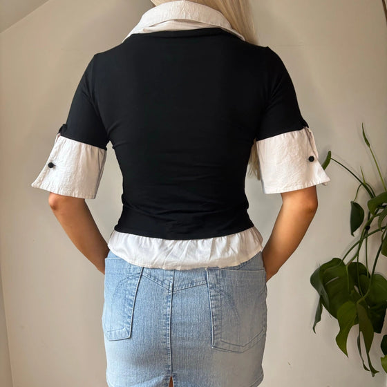 Vintage black & white B.G Top - womens small