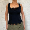 Vintage black Donatella Mesh Top - womens large