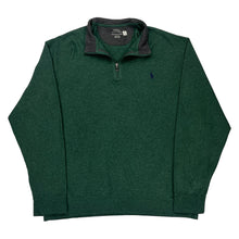  Ralph Lauren 1/4 Zip - 2XL Green Cotton Blend