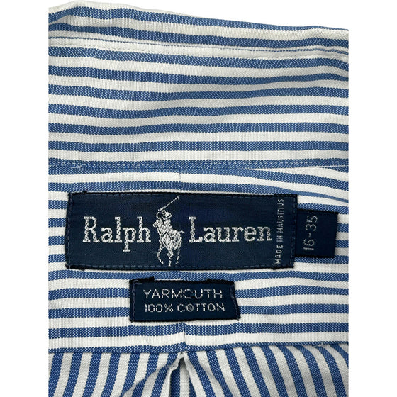 Ralph Lauren Yarmouth Striped Shirt - Large - Blue Cotton