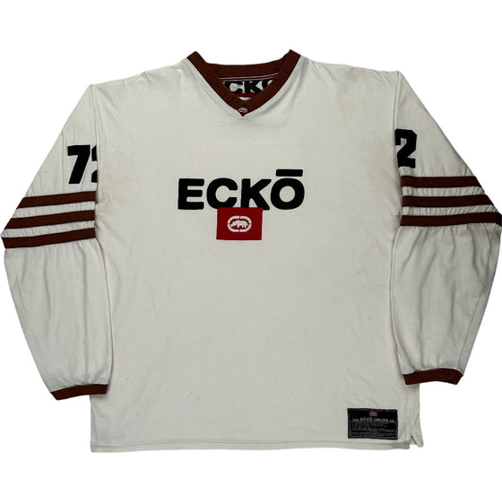 Ecko Spellout Long Sleeve T-Shirt - XL - White Cotton