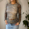 Vintage brown Intimissimi Mesh Top - womens small