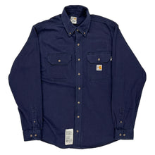  Workwear Carhartt Collared Shirt - Medium Navy Cotton Blend