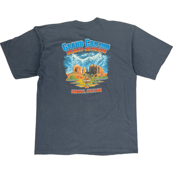 Harley Davidson Grand Canyon Graphic T-Shirt - XL - Blue Cotton