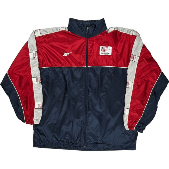 1998-99 New England Revolution Reebok Revolution Track Jacket - XL - Red Nylon