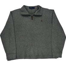  Polo Ralph Lauren 1/4 Zip Sweatshirt - Large - Grey Cotton Blend