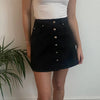 Vintage black Onyx Jeans Mini Skirt - womens 25" waist