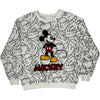 Disney Mickey Mouse Cartoon Sweatshirt - Large - White Cotton