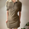 Vintage khaki Burberry London Polo Dress - womens large