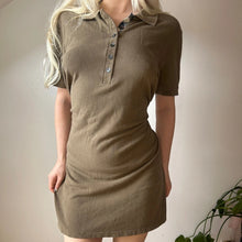  Vintage khaki Burberry London Polo Dress - womens large