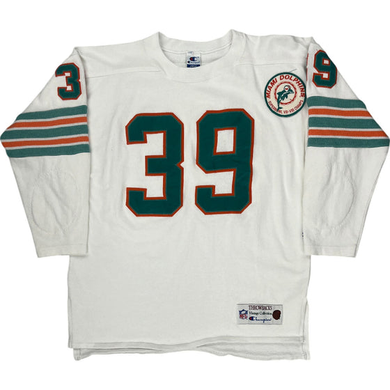 Champion Miami Dolphins Throwback Sweatshirt - Large - White Cotton