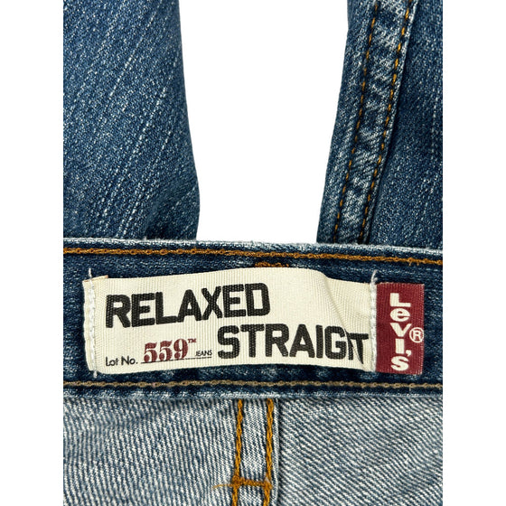 Levis 559 Relaxed Straight Jeans - 34W 32L - Blue Cotton