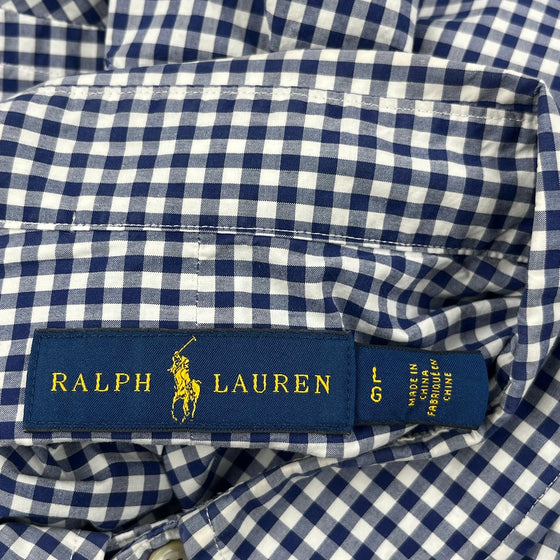 Ralph Lauren Checked Shirt - Large Blue Cotton