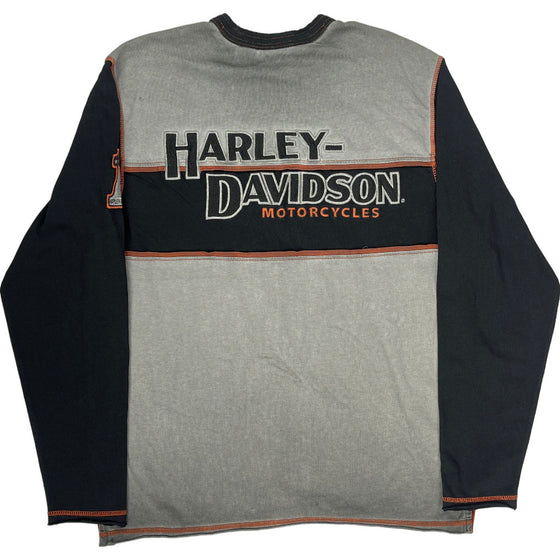 Harley Davidson Long Sleeve T-Shirt - XL- Grey Cotton