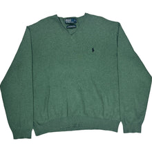  Polo Ralph Lauren V-Neck Jumper - XL - Green Cotton