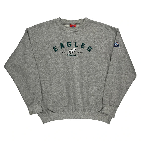 Philadelphia Eagles Nfl Graphic Sweatshirt - Large Grey Cotton Blend