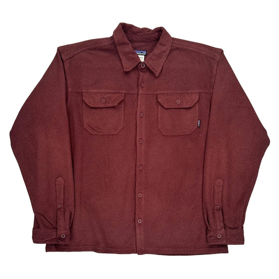 Patagonia Flannel Shirt - Large Burgundy Polyester