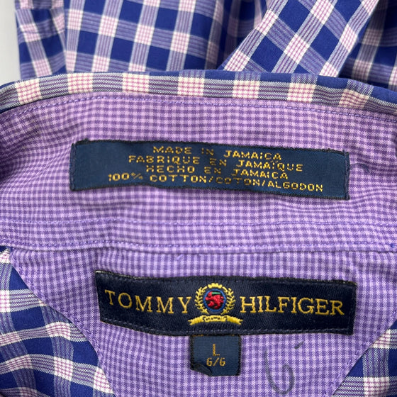 Tommy Hilfiger Checked Shirt - Large Blue Cotton